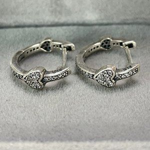 Pandora Pavé Heart Hoop Earrings
